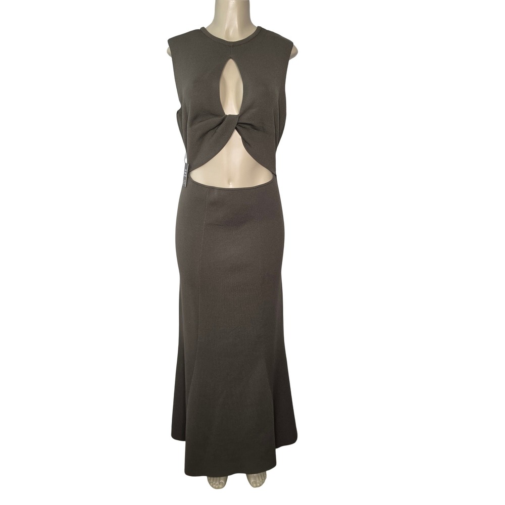 Express Dress Womens XL Green Reversible Twist Front Cutout Maxi 07828270